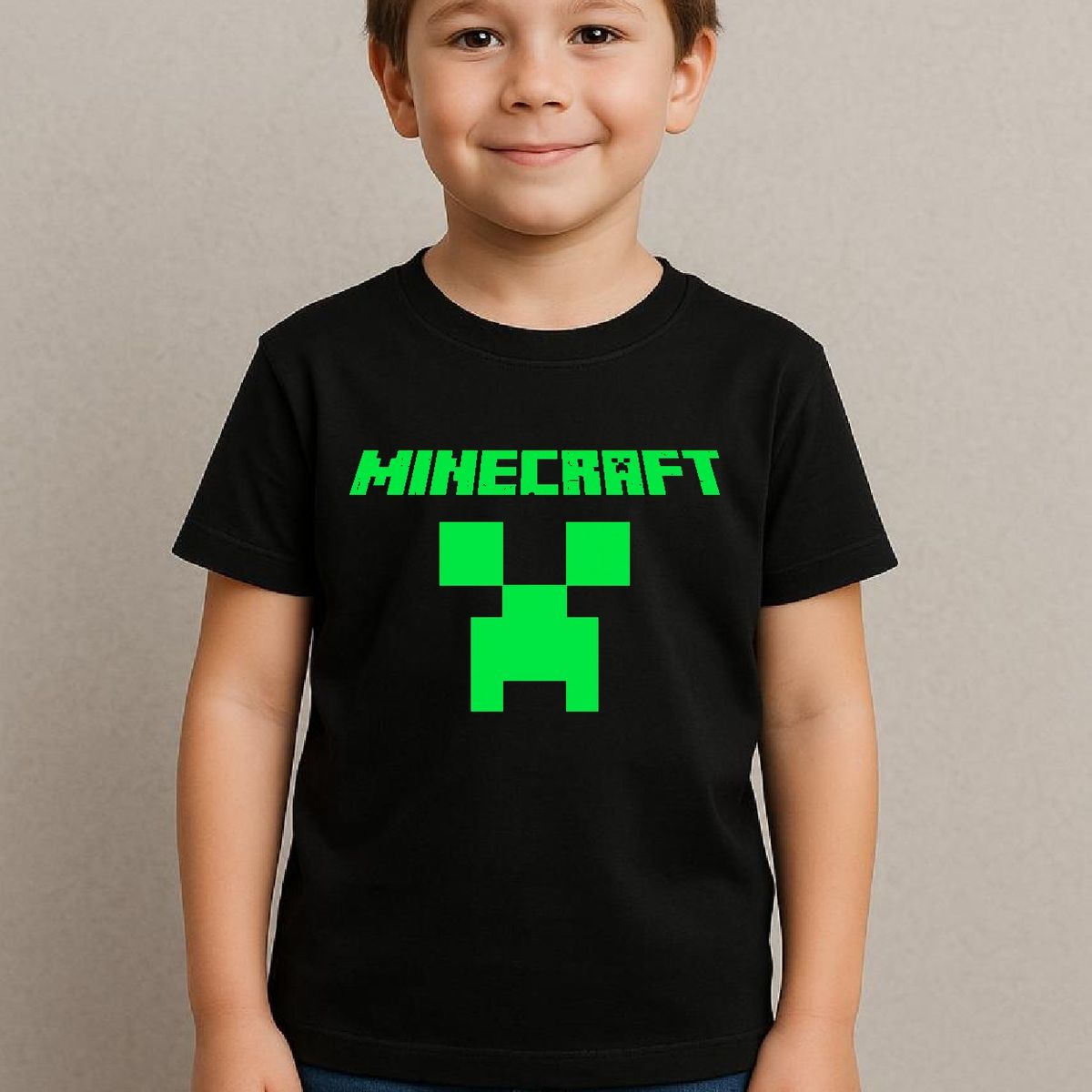 ROLY - Polera minecraft clásico para niño manga corta