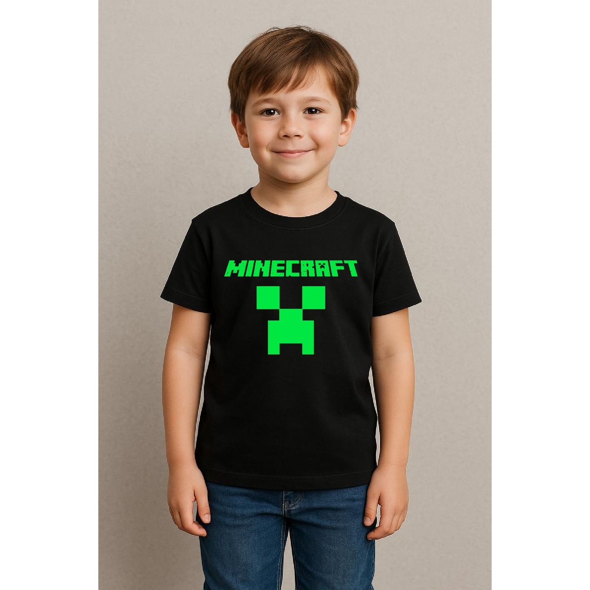 ROLY - Polera minecraft clásico para niño manga corta