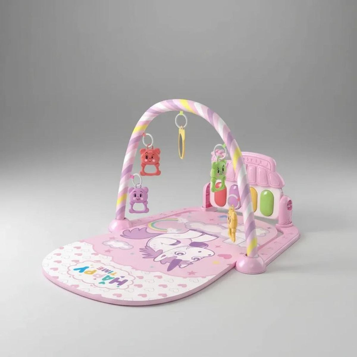 JAGIMA - Alfombra Gimnasio Musical Con Piano Juguete Para Bebé Azul - Rosa - pequeño