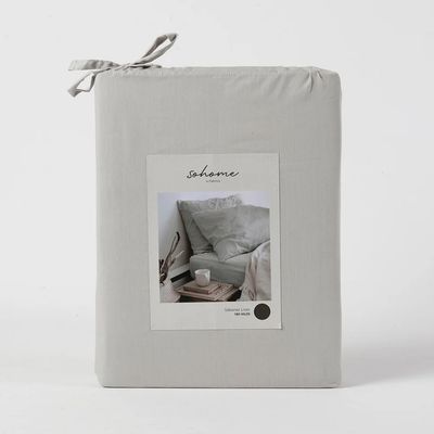 Imagen 2 del producto Juego De Sabanas 2 Plazas Lisas 180 Hilos By Fabrics Gris Claro