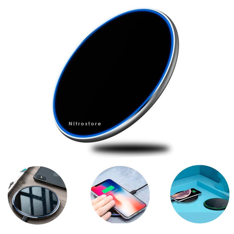 GENERICO - Cargador Inalámbrico Carga Rápida 15w Compatible Con iPhone 11 E Inferior/ Samsung/ Xiaomi
