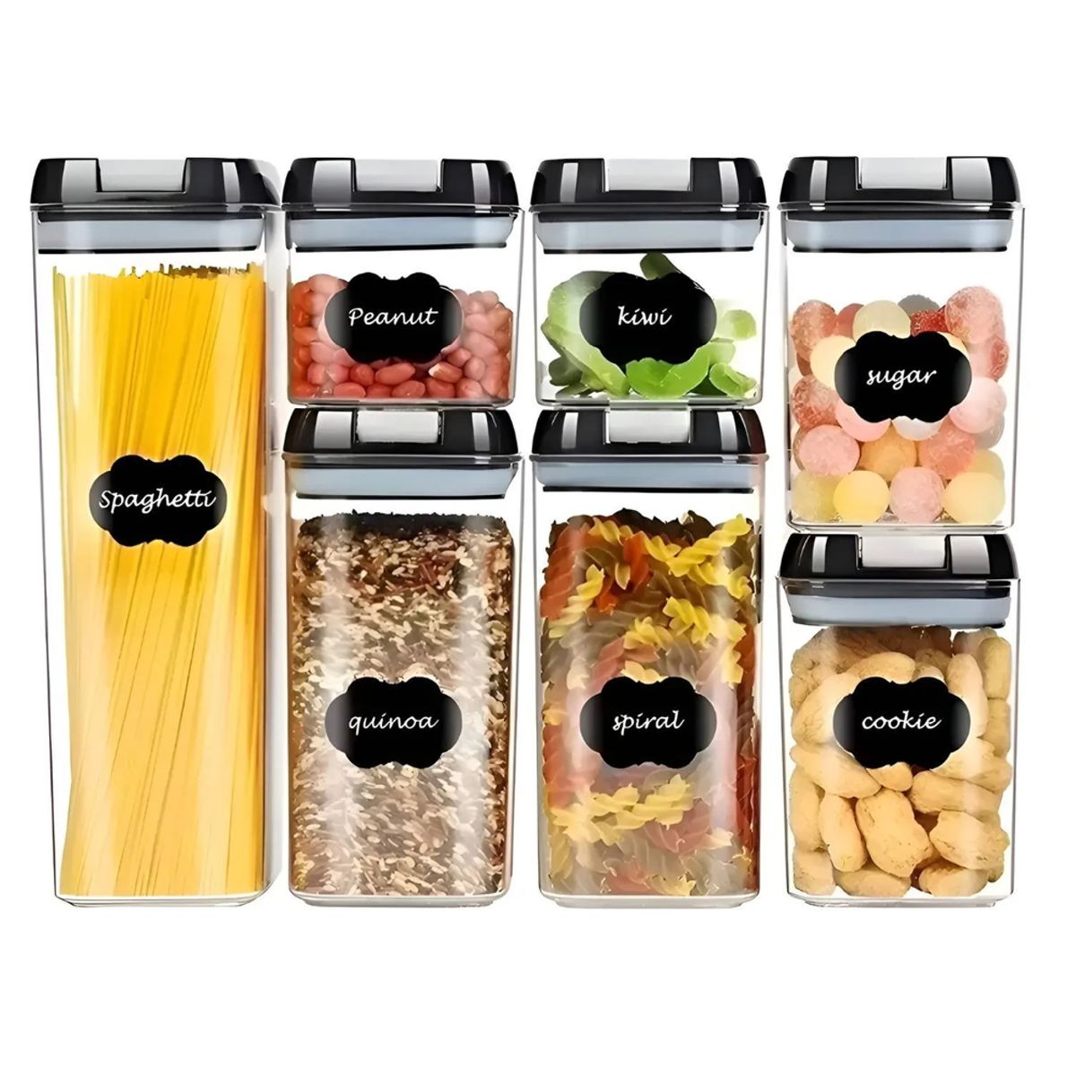 GENERICO - Set 7 Recipientes de Alimentos Conservas Hermetico Cocina