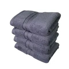 GARSIL - Pack De 4 Toallas Gris Algodón 75x35 cm Baño Hotel