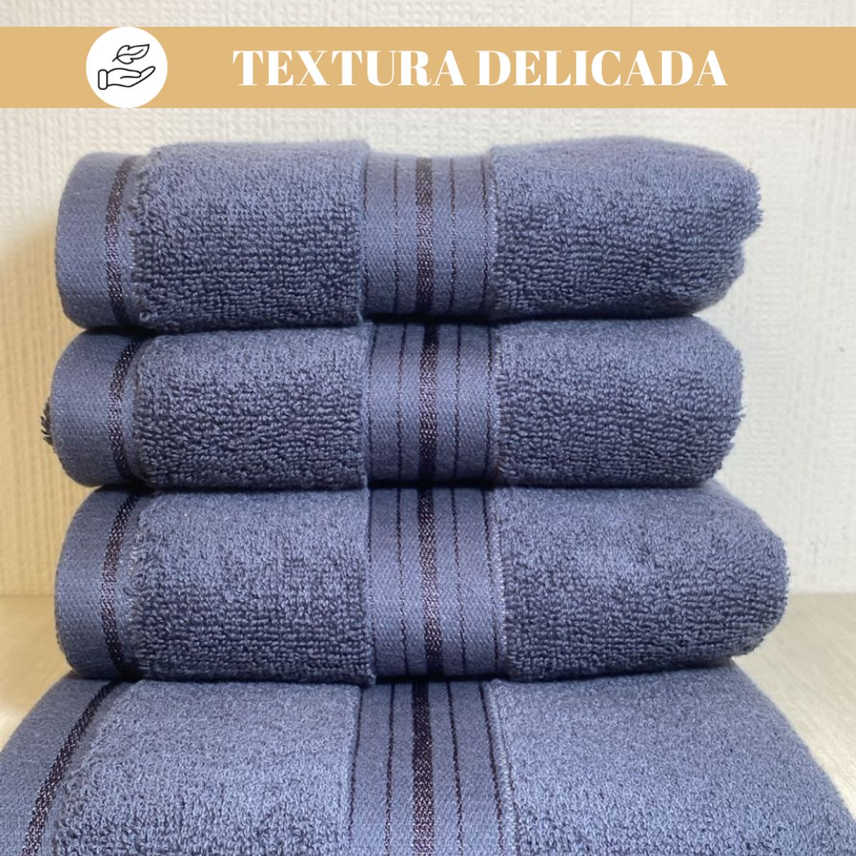 GARSIL - Pack De 4 Toallas Gris Algodón 75x35 cm Baño Hotel