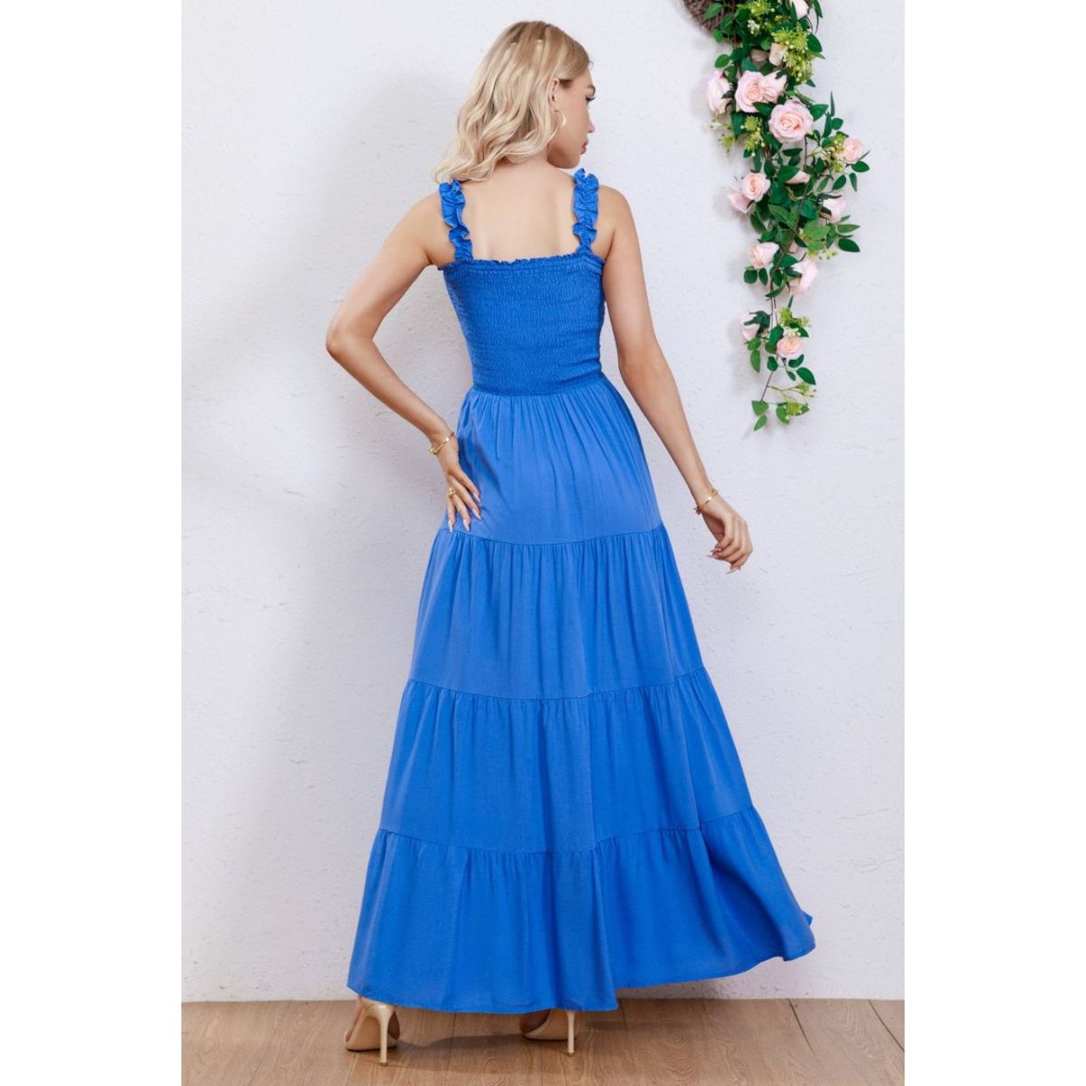 LIKE SHOP - Maxi Vestido Mujer Largo Elasticado Primavera Casual Eventos 3259