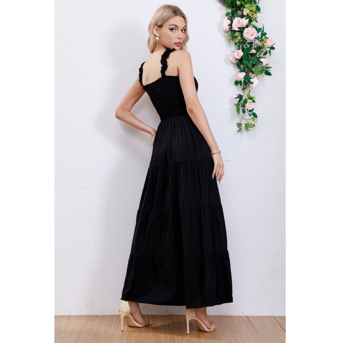 LIKE SHOP - Maxi Vestido Mujer Largo Elasticado Primavera Casual Eventos 3259