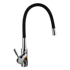 GENERICO - Llave Grifo Monomando Flexible Negro Para Lavaplatos