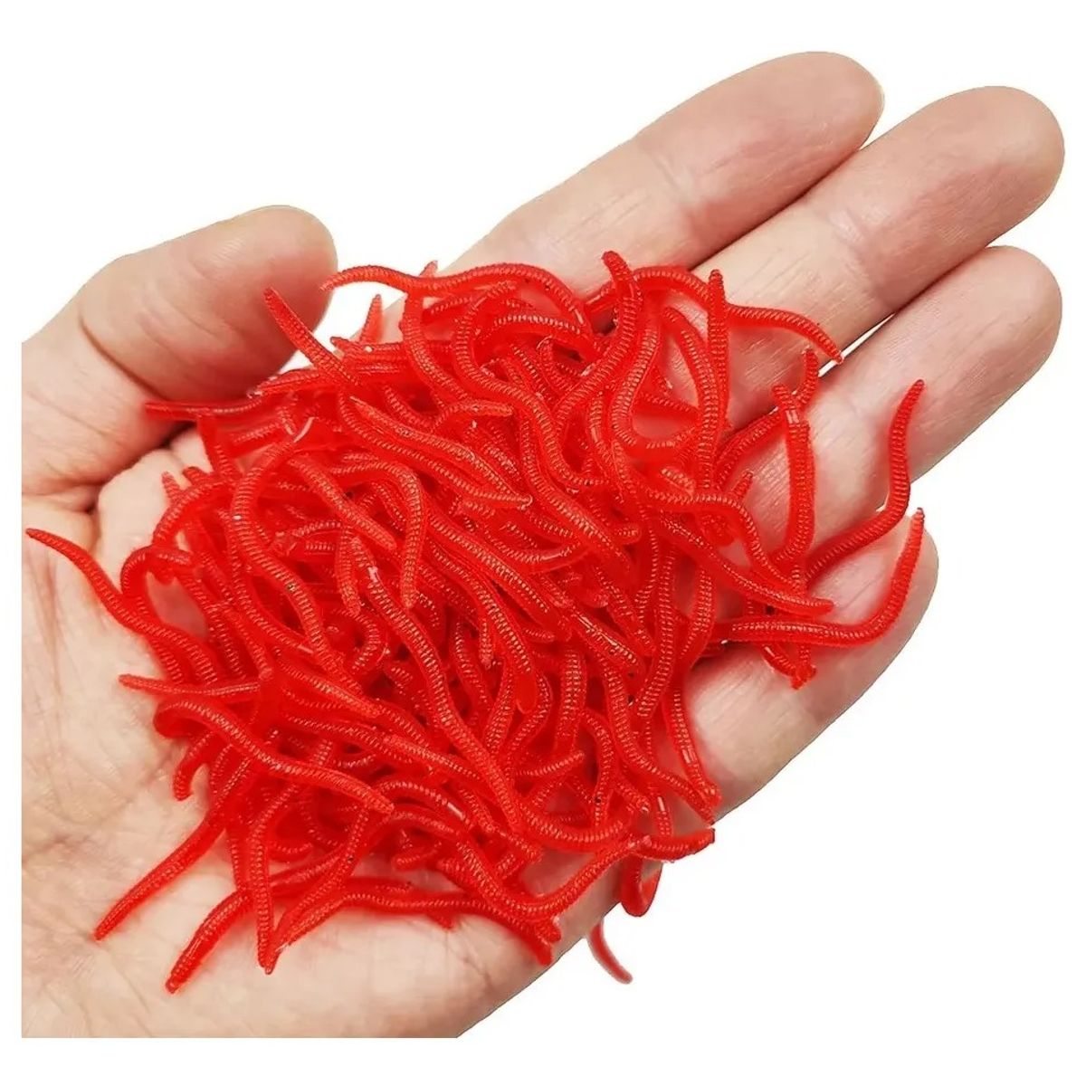 GENERICO - Pack 100 Señuelos Pesca Lombrices Tierra Gusanos Cebo Blando