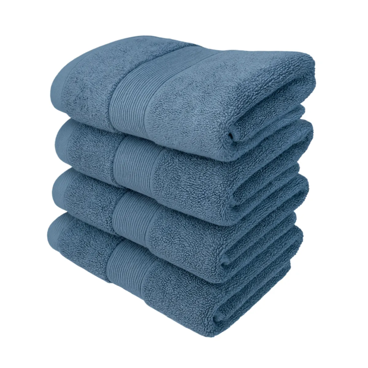 GARSIL - Pack De 4 Toallas Azul piedra Algodón 75x35 cm Baño Hotel