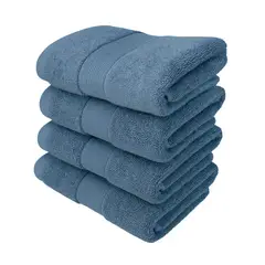 GARSIL - Pack De 4 Toallas Azul piedra Algodón 75x35 cm Baño Hotel