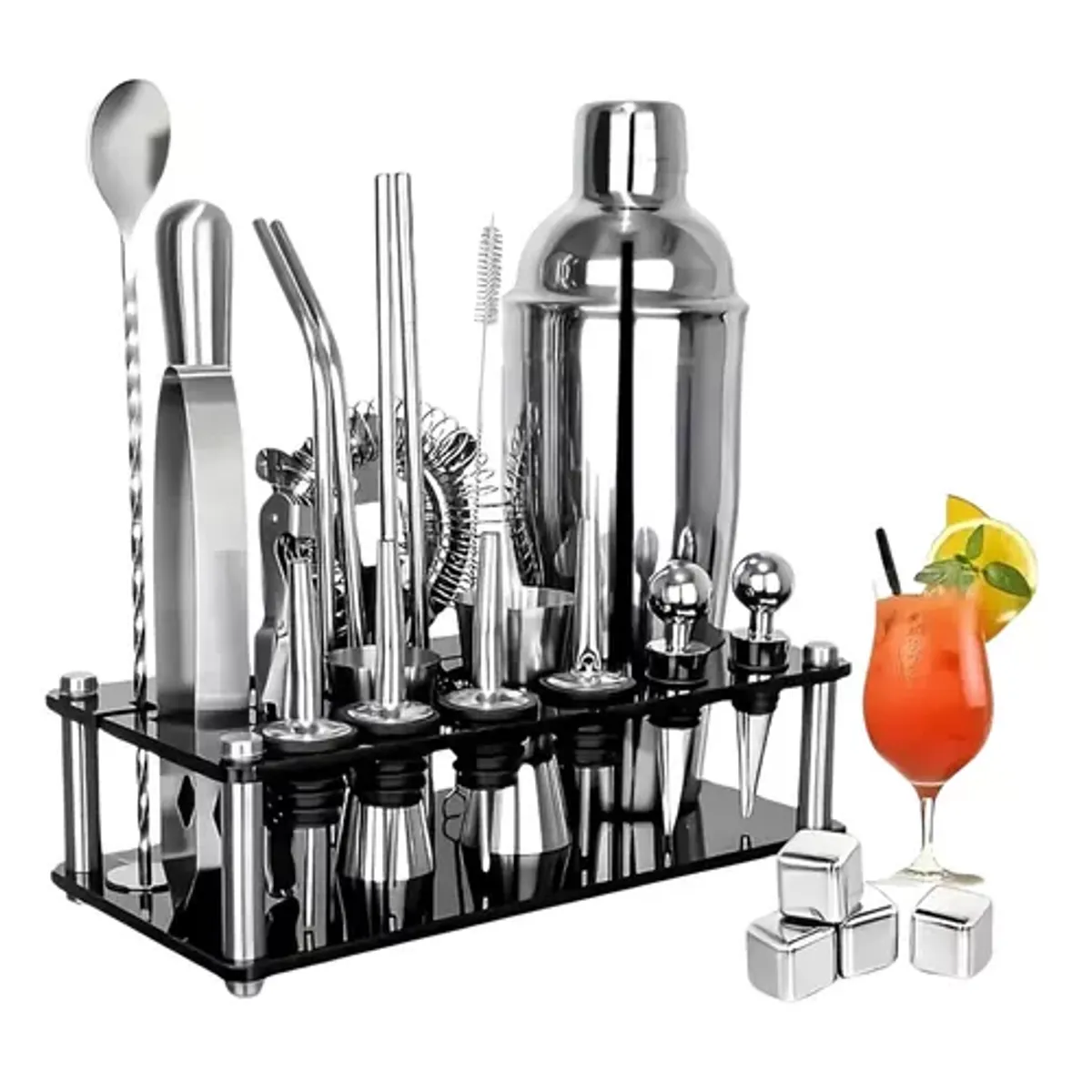 GENERICO - Coctelera set bartender bar 23 piezas inoxidable 750 ml