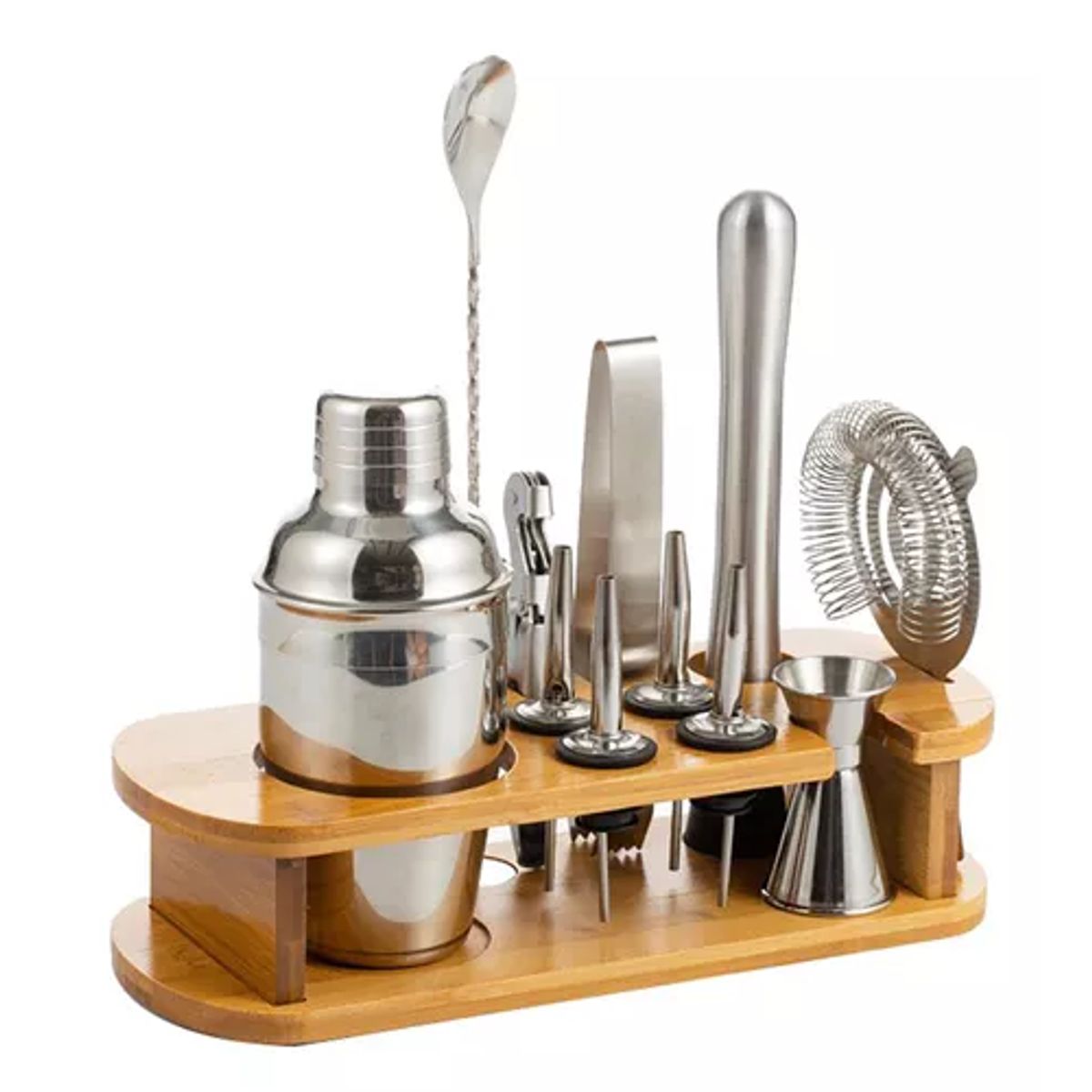 GENERICO - Kit de utensilios de coctelería con coctelera 750 ml 12 pzs