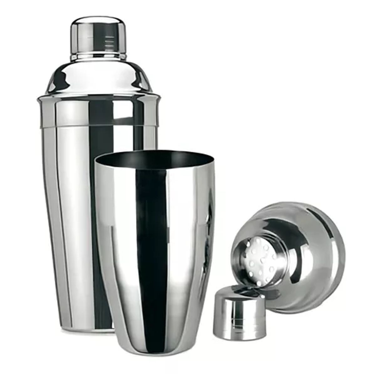 GENERICO - Coctelera 3 piezas acero inoxidable shaker 500 ml