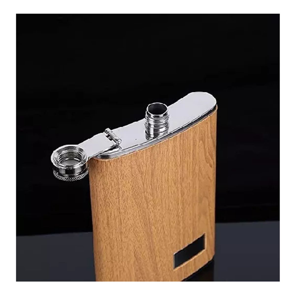 GENERICO - Set petaca 9 oz whisky inoxidable antifugas + 4 vasos