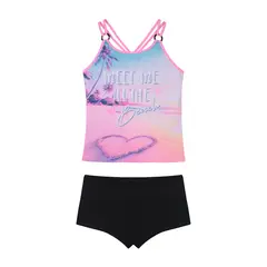 H2O WEAR - Traje de Baño Niña Teens Tankini UV50 Negro - Negro