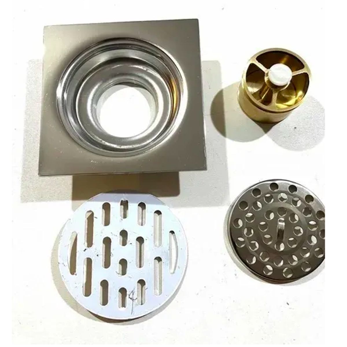 GENERICO - Rejilla Pileta Acero Inoxidable 10x10 Cm Redonda Aquakit