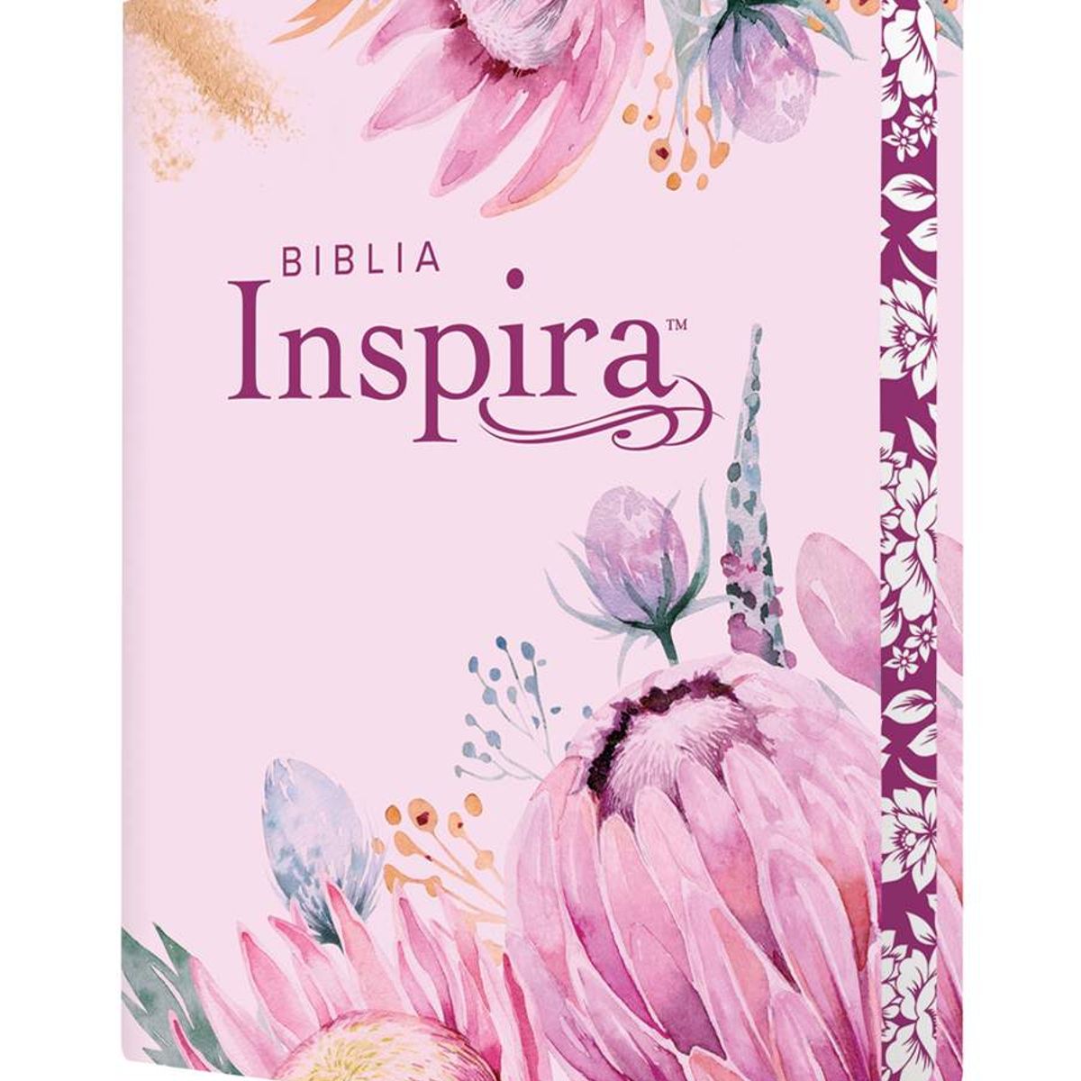 TYNDALE HOUSE PUBLISHERS - Biblia Inspira NTV con Filament letra grande 10,5 pt flores rosado