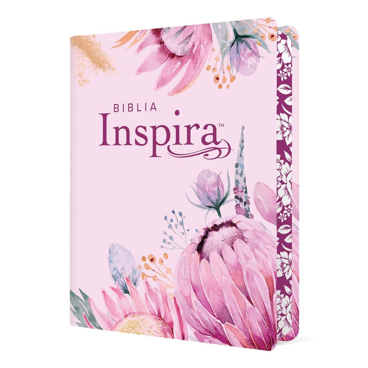 TYNDALE HOUSE PUBLISHERS - Biblia Inspira NTV con Filament letra grande 10,5 pt flores rosado