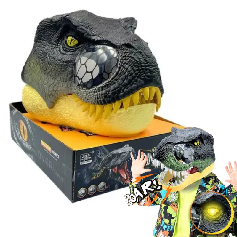 GARSIL - Mascara Infantil De Dinosaurio T-rex Con Luz Y Sonido