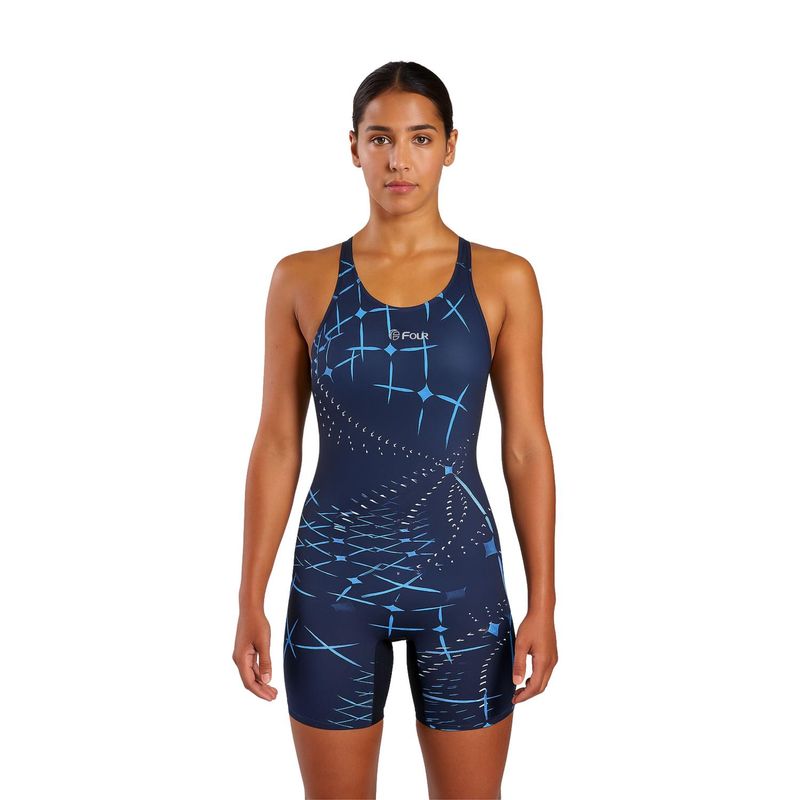FOUR - Traje de Baño Mujer Natación Four Azul Marino - Corte Boxer