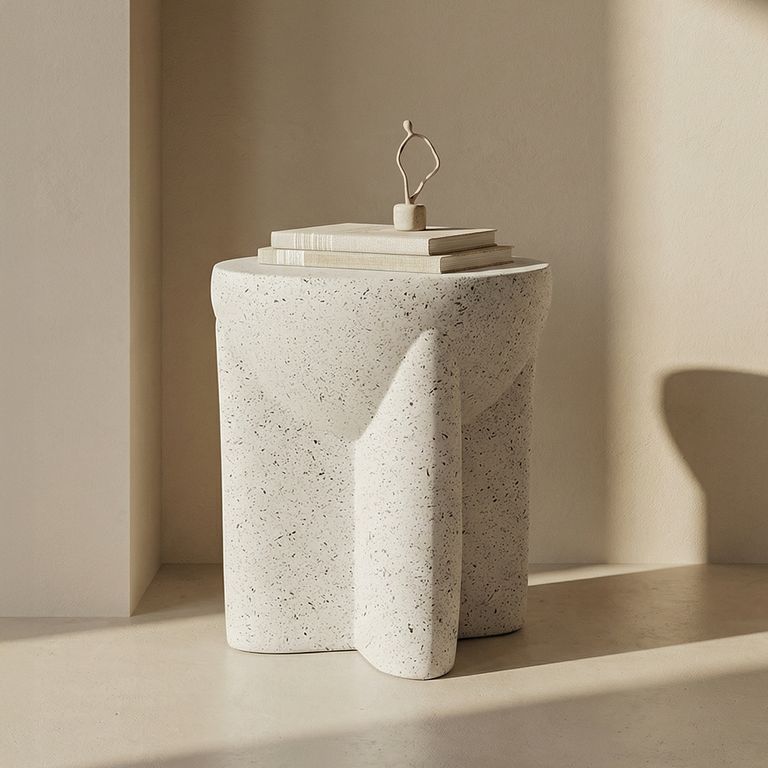Mesa de Centro y Lateral Crema