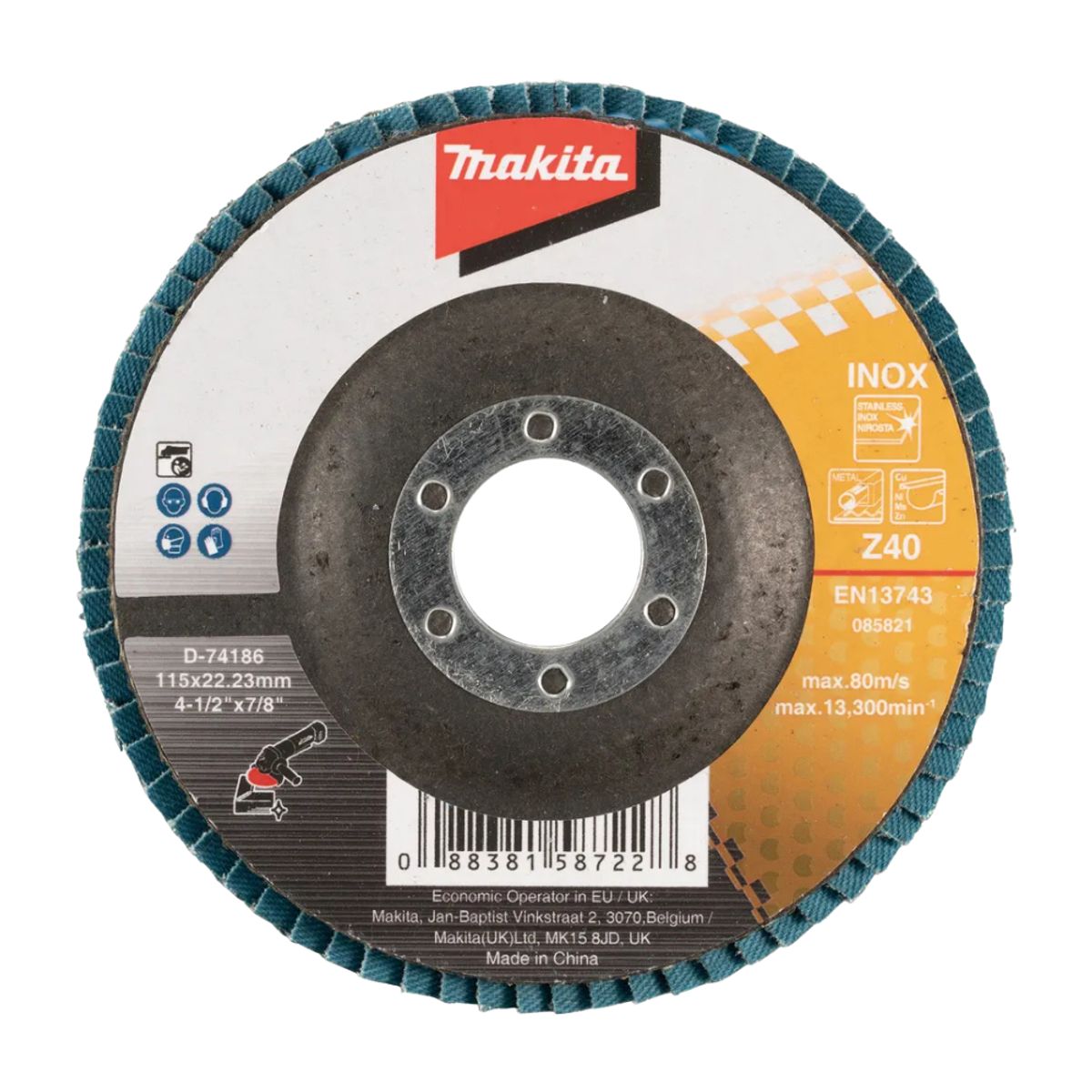 MAKITA - Disco Traslapado Metal/inox 4 1/2'' Gr40 Makita D-74186