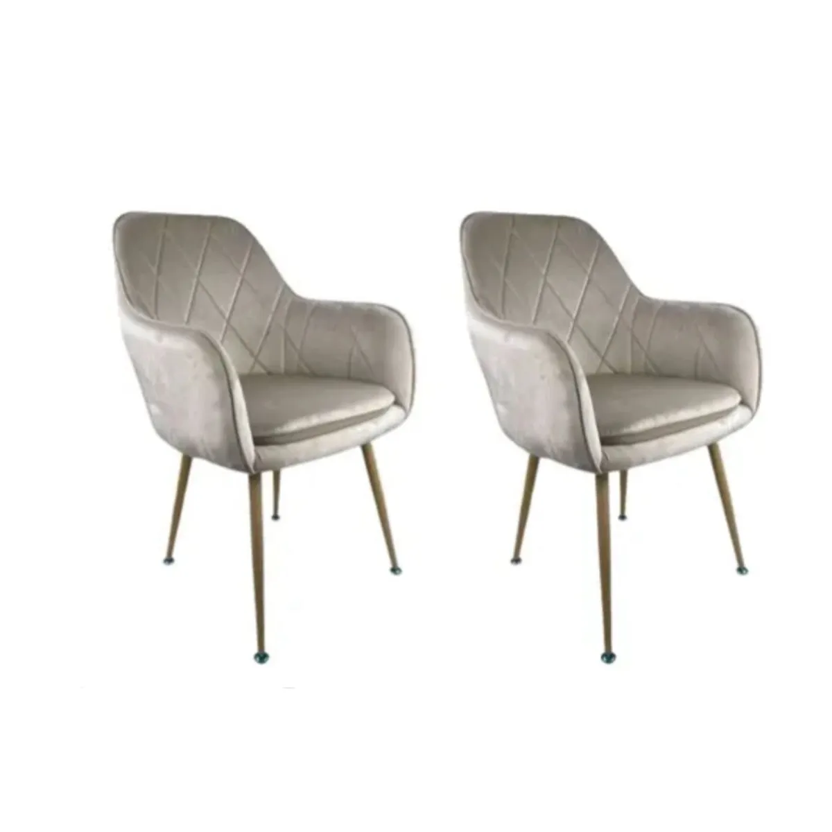 HABITA2 CHILE - PACK 2 SITIAL POLTRONA LUX GRIS PATAS DORADAS