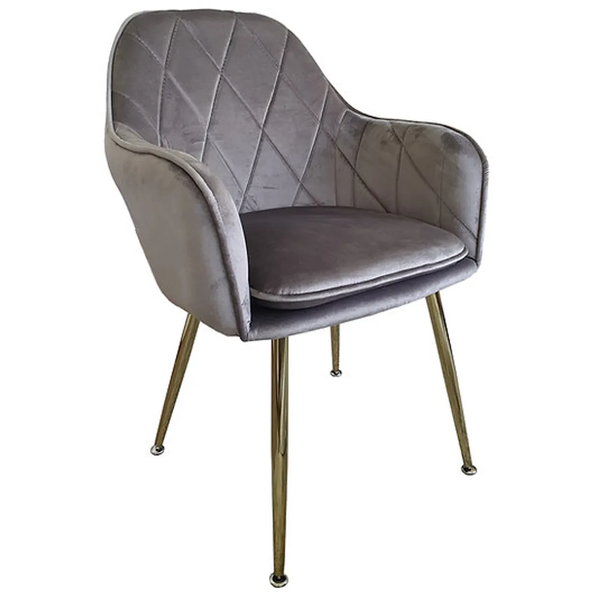 HABITA2 CHILE - PACK 2 SITIAL POLTRONA LUX GRIS PATAS DORADAS