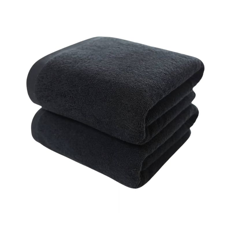 GARSIL - Pack 6 Toallas Negra Peluqueria Hotel Barberia Spa Gym