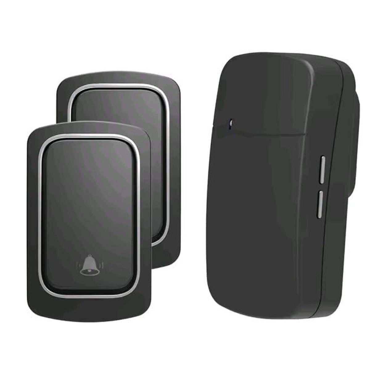 GENERICO - Timbre inalámbrico plug&play auto-energizado 2 exteriores, 1 interior