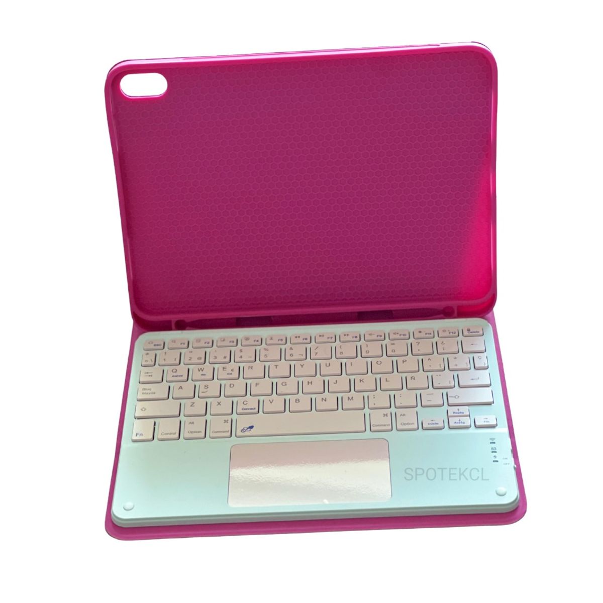 GENERICO - Funda Con Teclado Touchpad Ñ Para iPad 10.9 10th 2022 - Fucsia