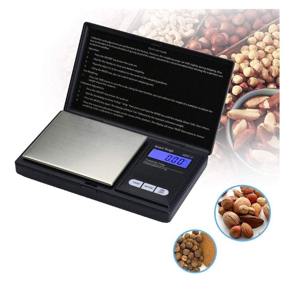 GENERICO - GRAMERA DIGITAL DE BOLSILLO PESA DIGITAL DIAMONT 0.1 HASTA  500 GR