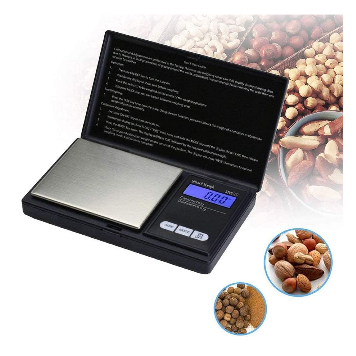 GENERICO - GRAMERA DIGITAL DE BOLSILLO PESA DIGITAL DIAMONT 0.1 HASTA  500 GR