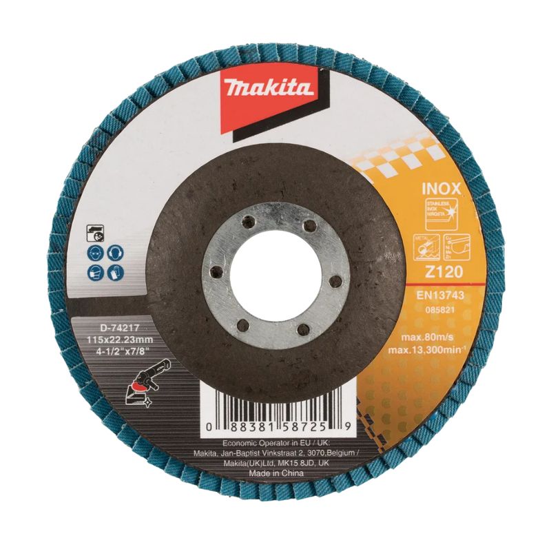 MAKITA - Disco Traslapado Metal/inox 4 1/2'' Gr120 Makita D-74217