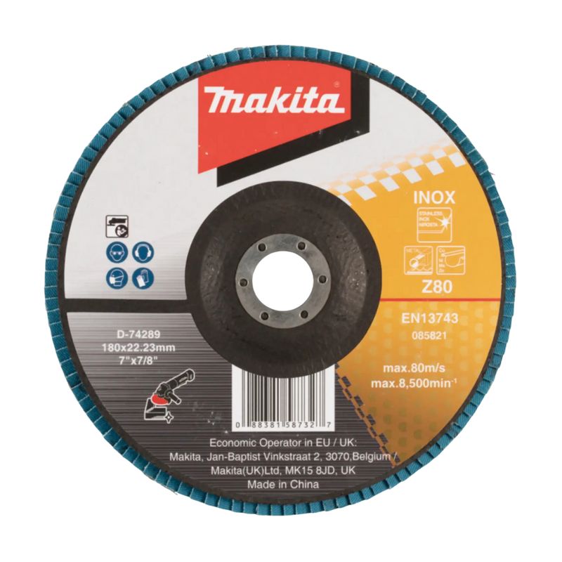 MAKITA - Disco Traslapado 180x22 Gr80 Zircon/Metal/Ace Makita D-74289