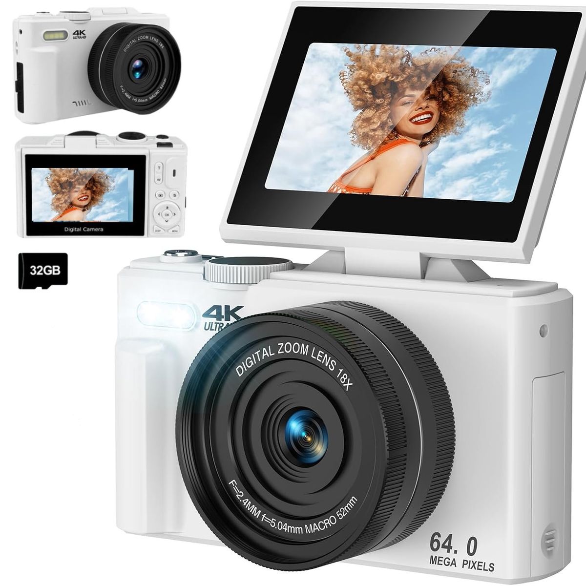 GENERICO - Cámara Fotografíca Digital 4K 30fps 64MP Pantalla Giratoria