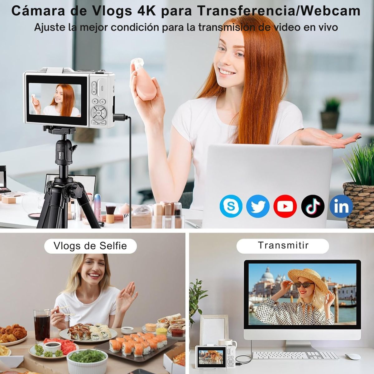 GENERICO - Cámara Fotografíca Digital 4K 30fps 64MP Pantalla Giratoria