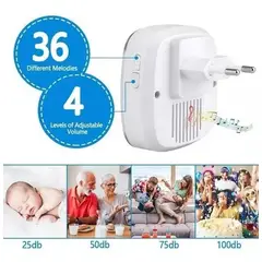 GENERICO - Nuevo timbre inalámbrico blanco con luz led + pila 23A 12V incluida