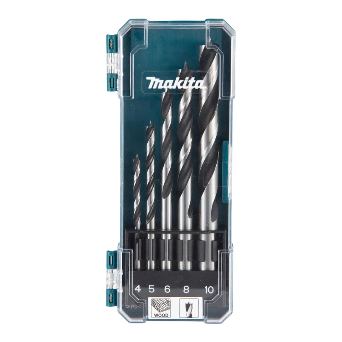MAKITA - Set 5 Brocas Madera Hss 4,5,6,8 Y 10mm Makita D-72861