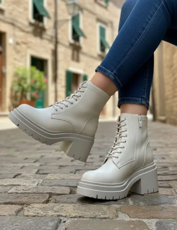Botin Mujer color Beige con Plataforma M400 Beige 37