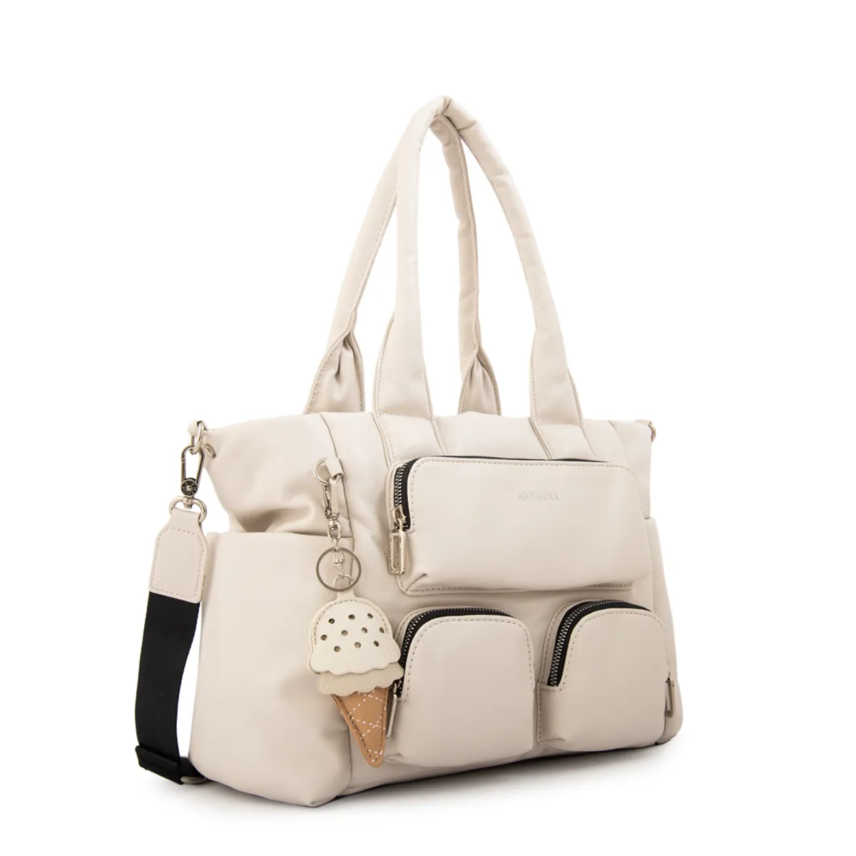 AMPHORA - Cartera tote gelatto grande blanco crudo
