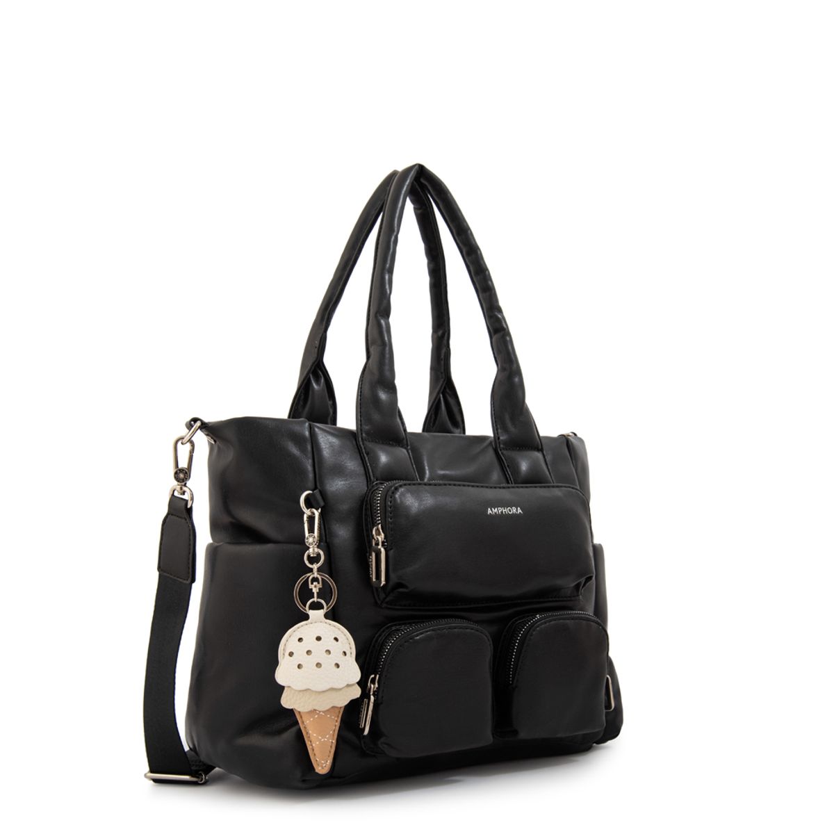AMPHORA - Cartera tote gelatto grande negro