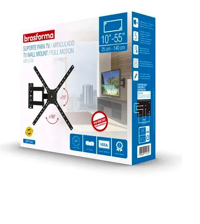 BRASFORMA Soporte Articulado Para Tv Sbrp1040 De 10 A 55 Pulgadas