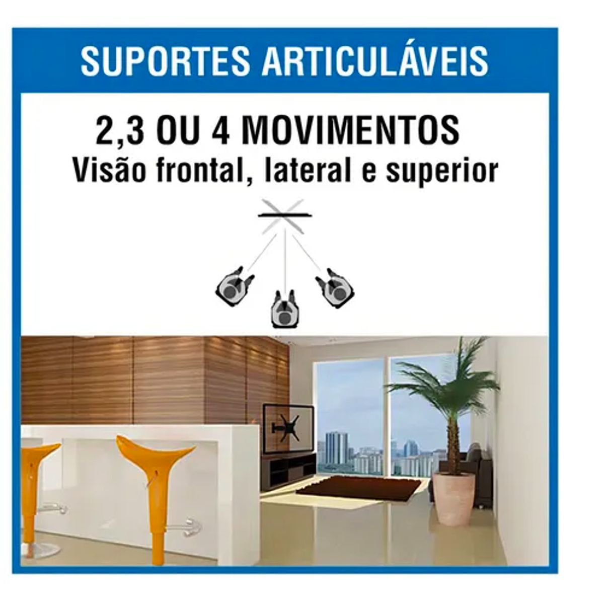 BRASFORMA - Soporte Articulado Para Tv Brasforma Sbrp1040 De 10 A 55 Pulgadas