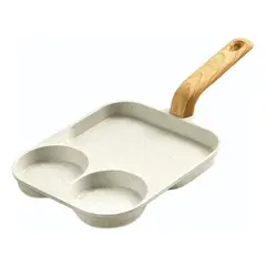 GENERICO - Sartén Antiadherente 3 Secciones, Con Mango , Huevos, Burger