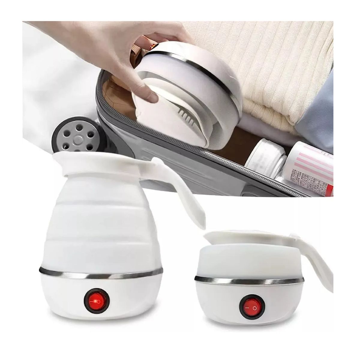 GENERICO - HERVIDOR ELÉCTRICO PORTÁTIL MINI PLEGABLE VIAJES 600 ML