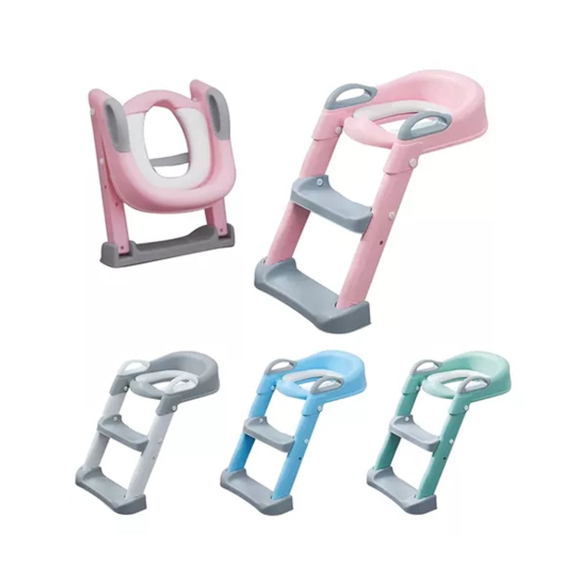 GENERICO - Asiento adaptador de inodoro WC acolchado color rosado