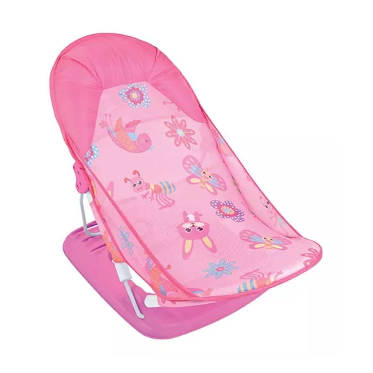 GENERICO - Silla de baño plegable para bebé con almohada y red flotante rosado