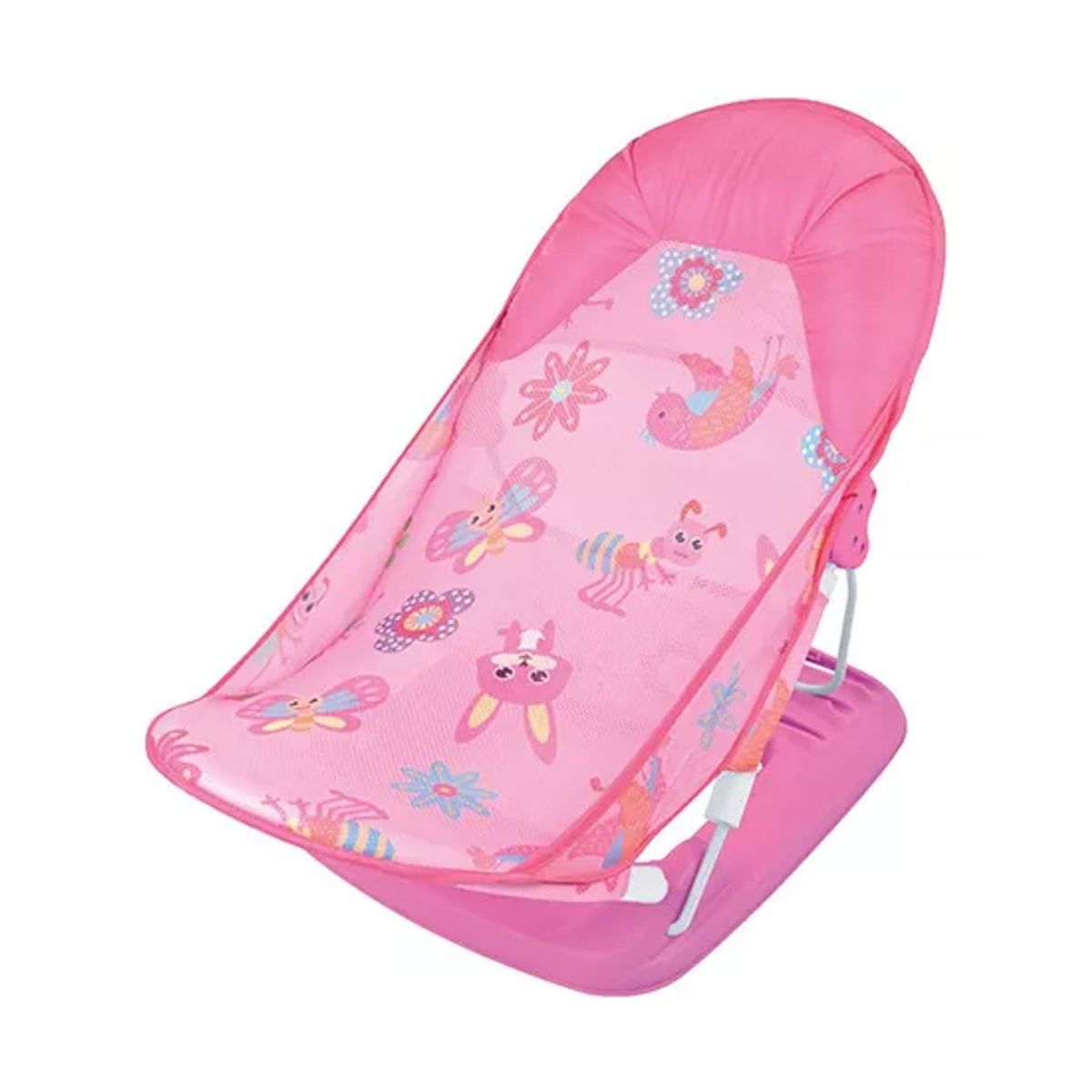 GENERICO - Silla de baño plegable para bebé con almohada y red flotante rosado