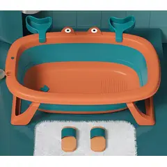 GENERICO - Tina cangrejo plegable con malla reforzada color naranja